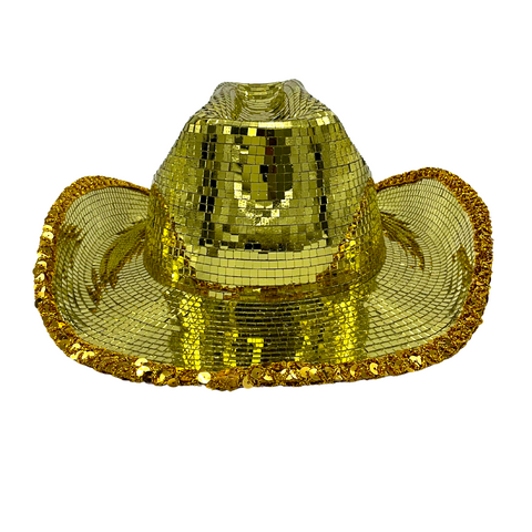 Gold Mirror Cowboy Hat (Each)