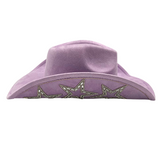 Purple Rhinestone Star Cowboy Hat (Each)