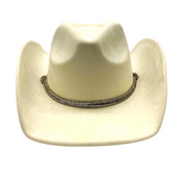 Ivory Rhinestone Rope Cowboy Hat (Each)