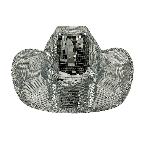 Silver Mirror Cowboy Hat (Each)