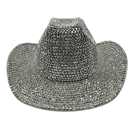 Silver Rhinestone Cowboy Hat (Each)