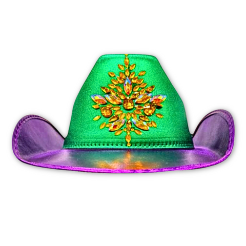 Mardi Gras Stoned Cowboy Hat (Each)