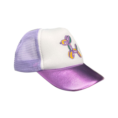Lavender Mardi Gras Balloon Dog Trucker Hat (Each)
