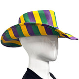 Purple, Yellow, and Green Striped Cowboy Hat (Each)