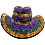 Purple, Yellow, and Green Rhinestone Cowboy Hat (Each)