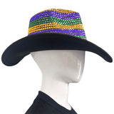 Purple, Yellow, and Green Rhinestone Cowboy Hat (Each)