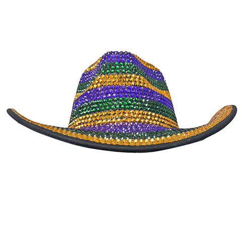 Purple, Yellow, and Green Rhinestone Cowboy Hat (Each)