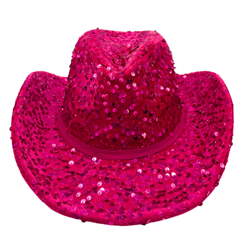 Hot Pink Sequin Cowboy Hat (Each)