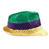 Purple, Green and Gold Sequin Fedora (Each)