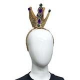 Gold Glittered Crown With Purple, Green and Clear Stones (Each)