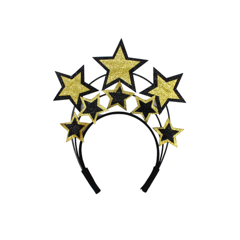 Black and Gold Stars Headband (Each)