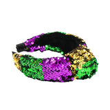 8" Purple, Green and Gold Sequin Headband (Each)