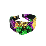 8" Purple, Green and Gold Sequin Headband (Each)