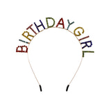 Colorful Rhinestone Birthday Girl Headband (Each)