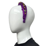 Purple Knot Headband with Lavender, Green, and Yellow Stones (Each)