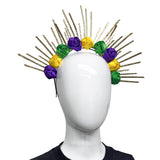 Mardi Gras Flower Halo Crown Headband (Each)
