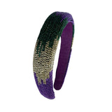 Purple, Green, and Gold Beaded Ombre Headband (Each)
