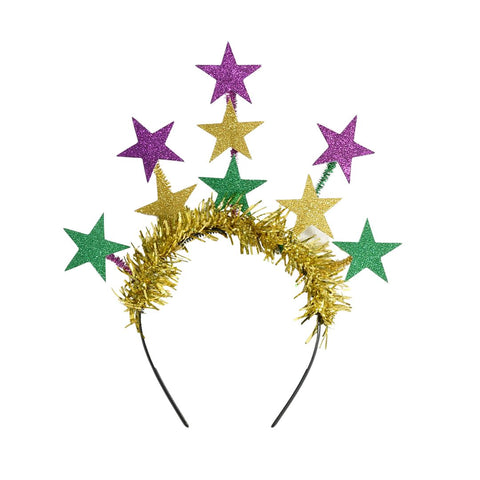 Mardi Gras Stars and Tinsel Headband (Each)