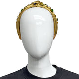 Gold Knot Headband with Purple, Green, and Yellow Oval Stones (Each)