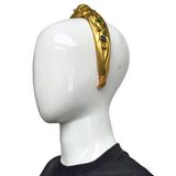 Gold Knot Headband with Purple, Green, and Yellow Oval Stones (Each)