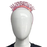 Pink Tinsel Happy Birthday Headband (Each)