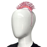 Pink Tinsel Happy Birthday Headband (Each)