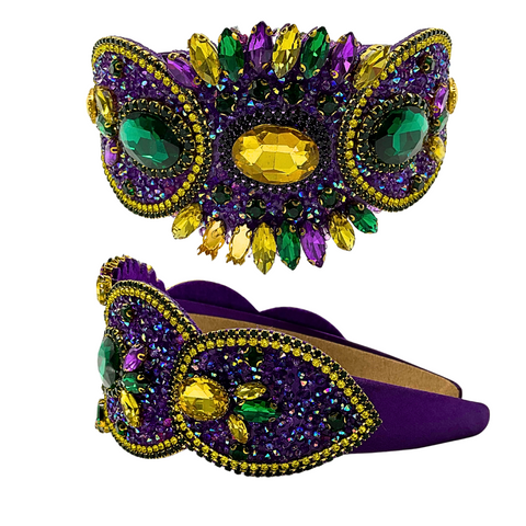 Mardi Gras Rhinestone Headband (Each)