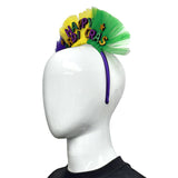 Happy Mardi Gras Purple, Green, and Gold Tulle Headband (Each)