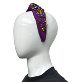 Purple Mardi Gras Charms and Rhinestone Headband (Each)