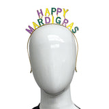 Soft Pastel Happy Mardi Gras Enamel Headband (Each)
