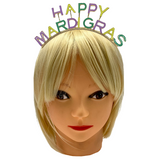 Soft Pastel Happy Mardi Gras Enamel Headband (Each)