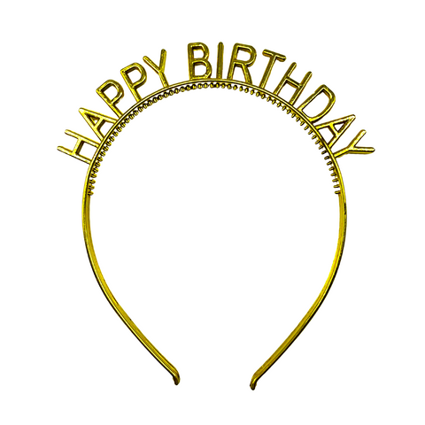 Gold Happy Birthday Headband (Each)