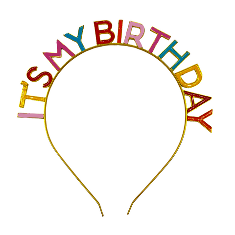 It's My Birthday Multi-Colored Enamel Headband (Each)