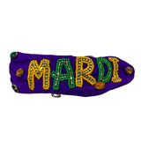 Purple and Gold Game Day Jeweled Knotted Headband (Each)