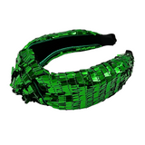 Green Christmas Sequin Knot Headband (Each)