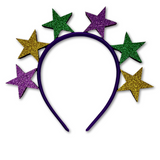 Purple, Green and Gold Glitter Star Headband - (Each)