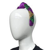 Purple Mardi Gras Sequin Bead Knot Headband (Each)