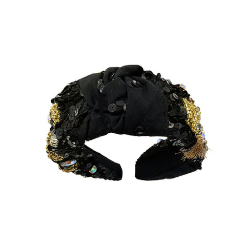 Black Sequin Grad Headband (Each)