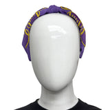 Purple and Yellow Seed Bead Football Headband (Each)
