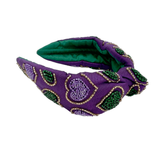 Mardi Gras Beaded Heart Headband (Each)