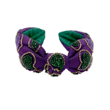 Mardi Gras Beaded Heart Headband (Each)