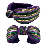 Mardi Gras Sequin Stripe Headband (Each)