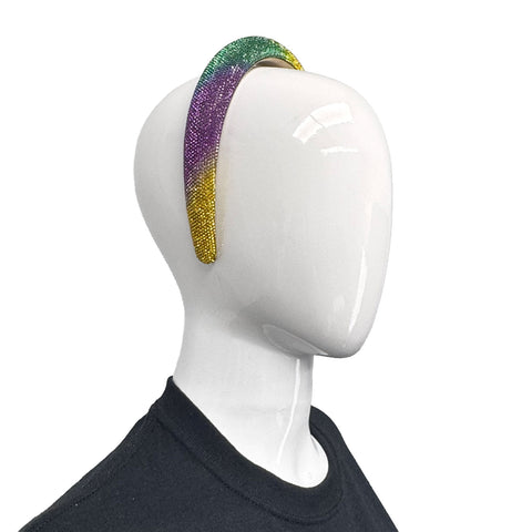 Purple, Green, and Yellow Ombre Rhinestone Headband (Each)
