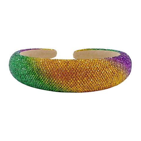 Purple, Green, and Yellow Ombre Rhinestone Headband (Each)