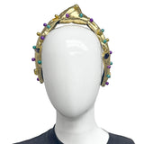 Gold Mardi Gras Gem Knot Headband (Each)