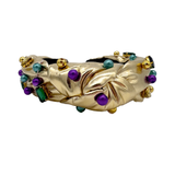 Gold Mardi Gras Gem Knot Headband (Each)