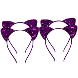 Mardi Gras Purple, Yellow, and Green Sequin Cat Ear Headband (Pack of 12)
