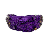 Purple Mardi Gras Sequin Knot Headband (Each)