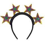 Purple, Gold and Green Multi Star Headband (Each)