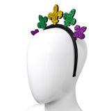 Purple, Gold and Green Flur de lis Headband (Each)